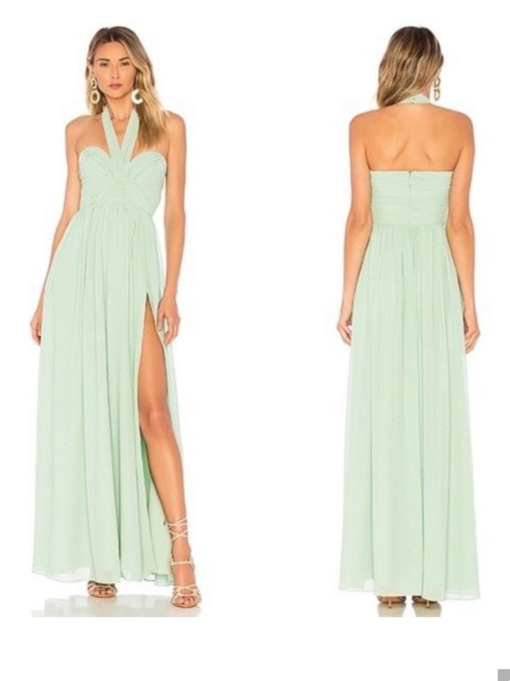 MAJORELLE Viola Chiffon Halter Gown